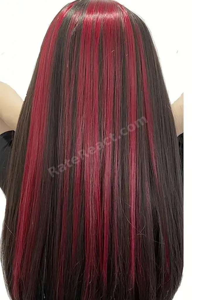 Bordo Renk Düz Yan ÇıtÇıt Postiş-50 Cm- (2 Adet)