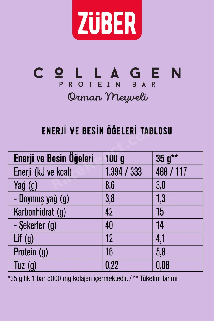 Kolajen Protein Bar Orman Meyveli 35g x 12 Adet