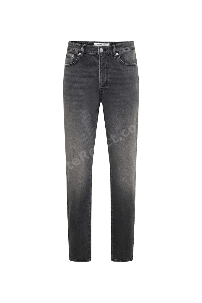 Siyah Erkek Dar Taşlamalı Denim Pantolon 22038626 ONSYOKE TAPERED BOXCRO DNM