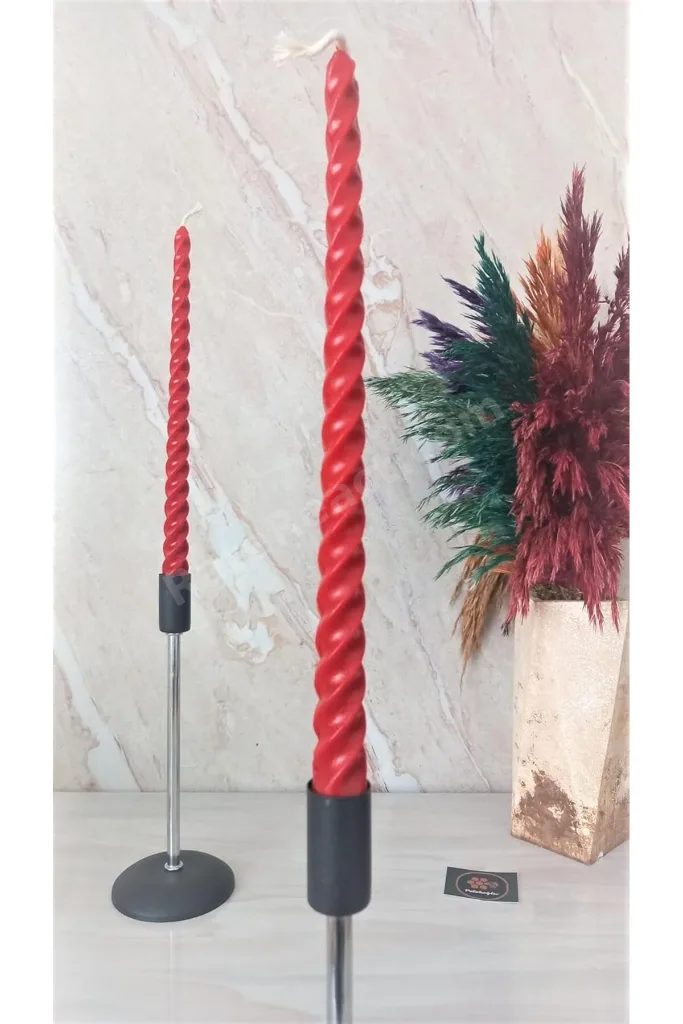 ElivoraSell Petekoğlu (4 Adet 27.5Cm) Balmumu Mum Konik Burgulu Balmumu Şamdan Mumu Doğal Petek Balm
