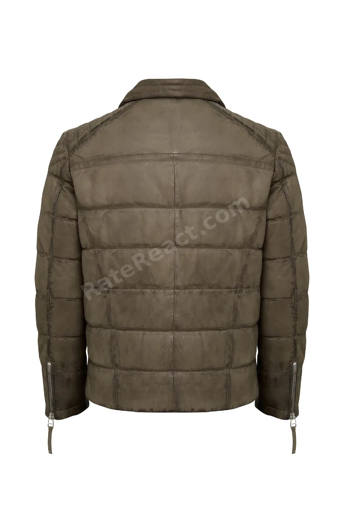 Wermer Erkek Haki Kapüşonlu Deri Mont 25WGD6592W4