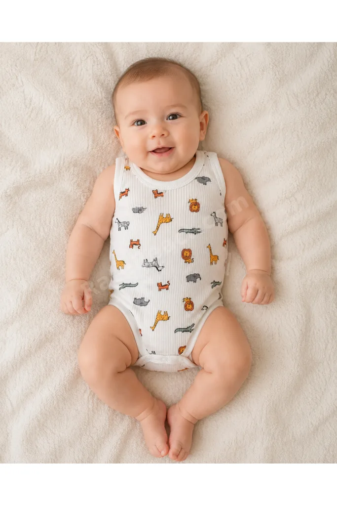 Hayvanlar Alemi Askılı Body ( PAKET İÇERİSİNDE 0-3-6-9 AY 4 BEDENDEN 1'er ADET BULUNMAKTADIR )