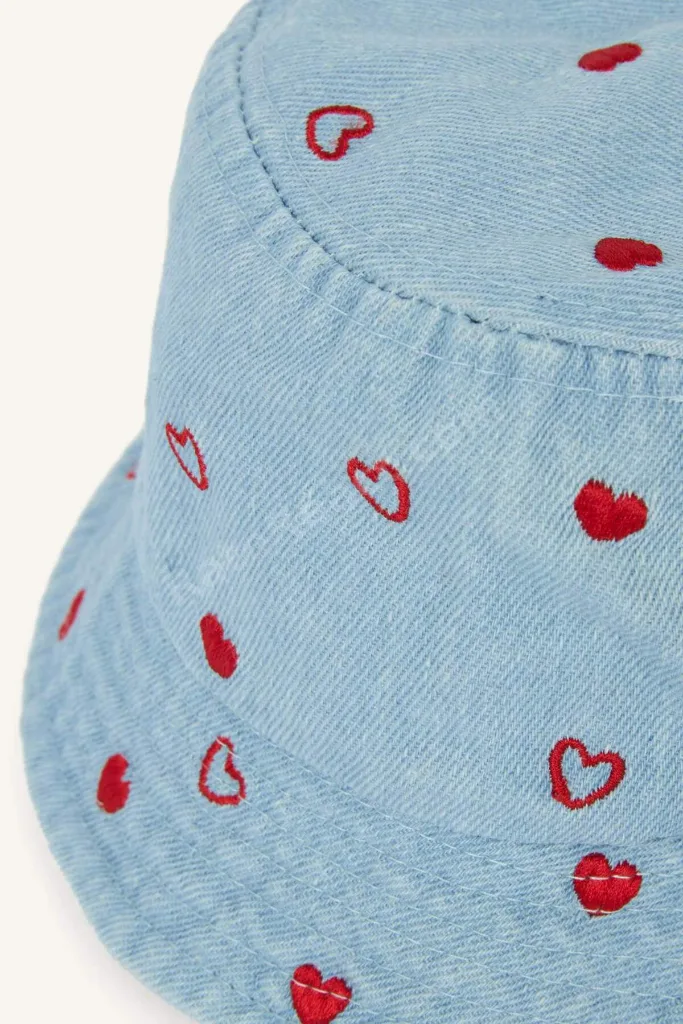 Kız Çocuk Kalpli Jean Bucket Şapka C0589A825SM