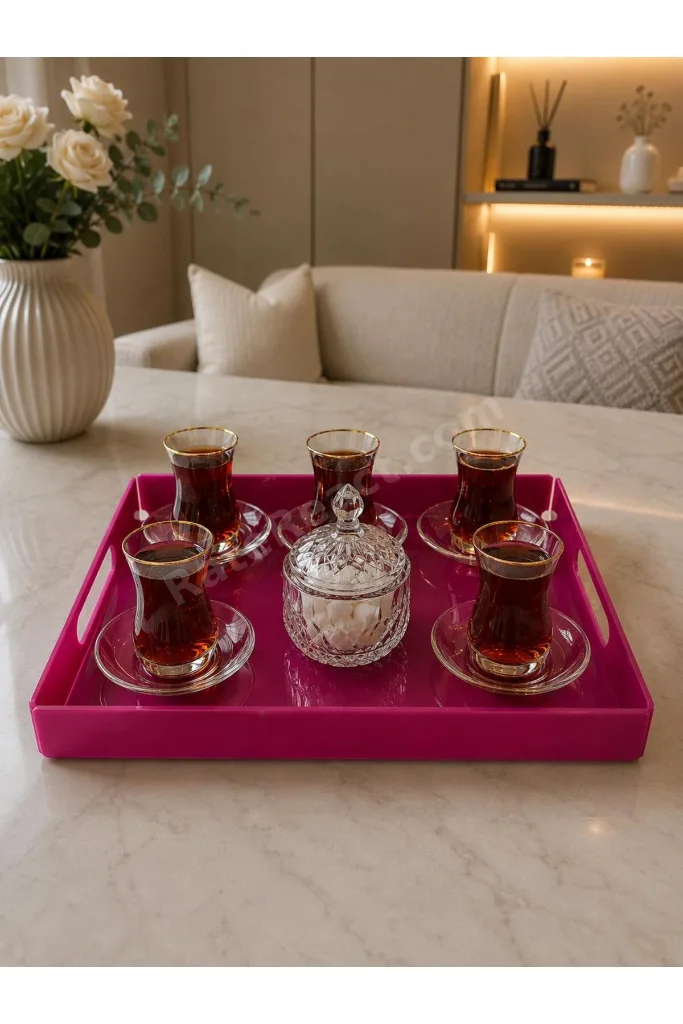 Dekoratif Pleksi Servis & Sunum Tepsisi