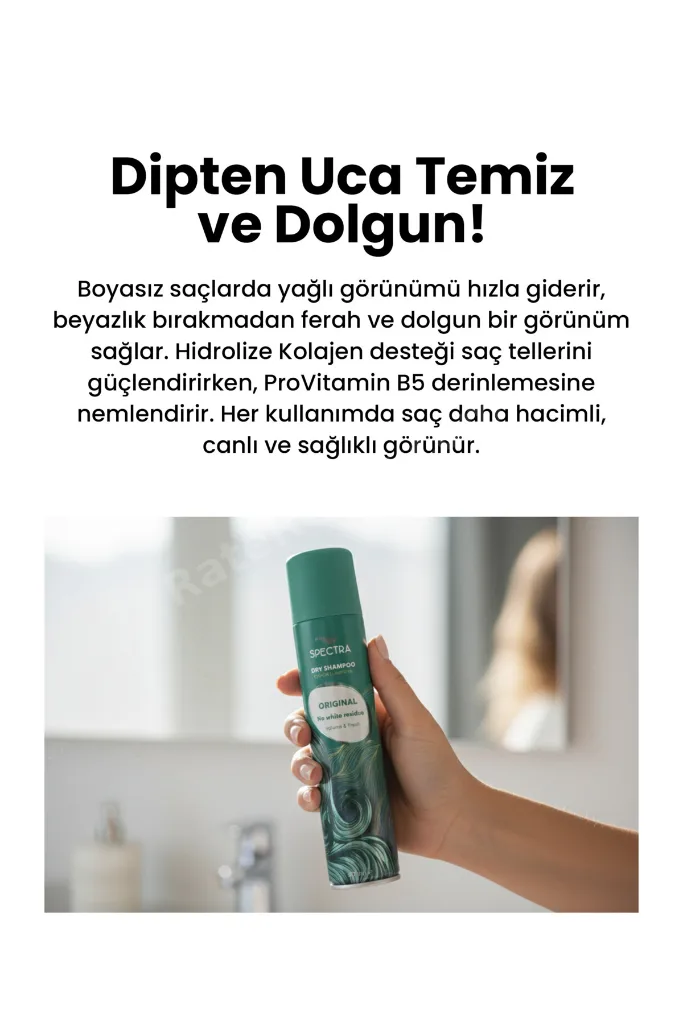 Boyasız Saçlar İçin Beyazlık Bırakmayan Hacim Veren Kuru Şampuan