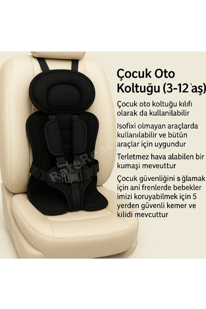 Bebek - Çoçuk Oto Koltuğu 3-12 Yaş Çoçuk Oto Koltuğu Emniyet Kemeri