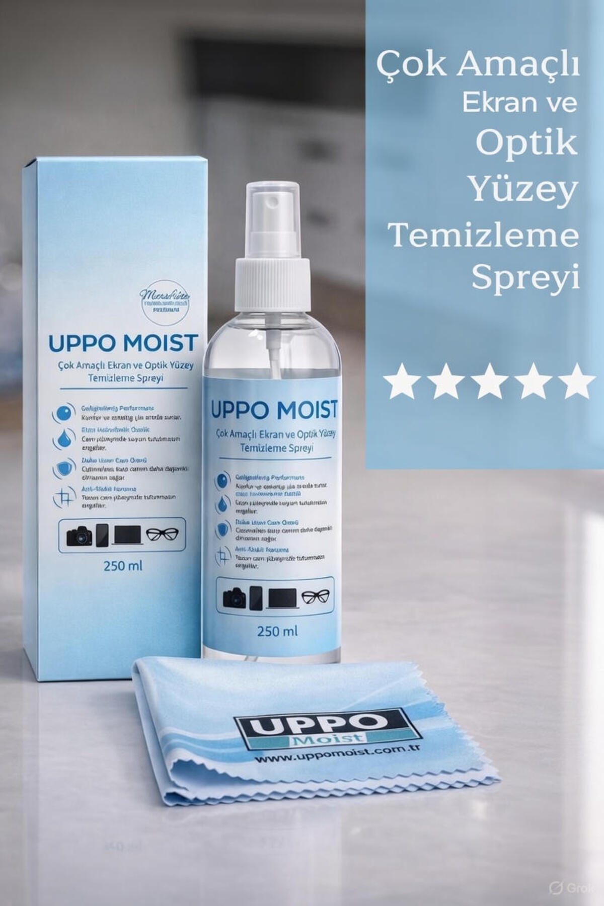 250 ml Dijital araç kopkid ve araç ekranları temizleme spreyi ipek bez hediye