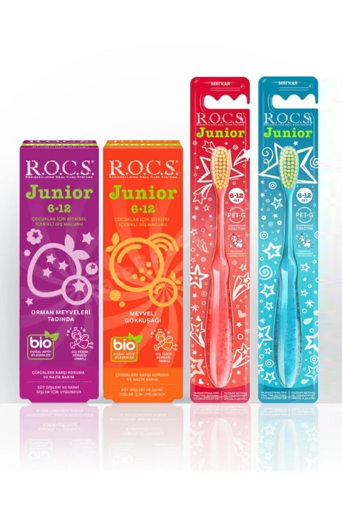 Rocs Junıor 6-12 Yaş Diş Macunu Ve Diş Fırçası Seti - 2 Diş Macunu Ve 2 Diş Fırçası