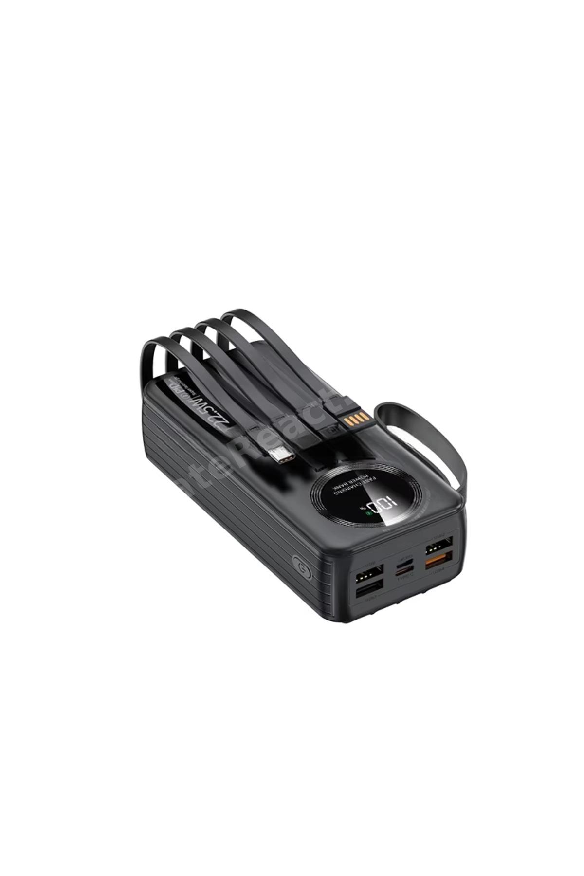30.000 Mah 22.5W Hızlı Şarj Destekli Forefo Dahili Kablolu Taşınabilir Batarya Powerbank