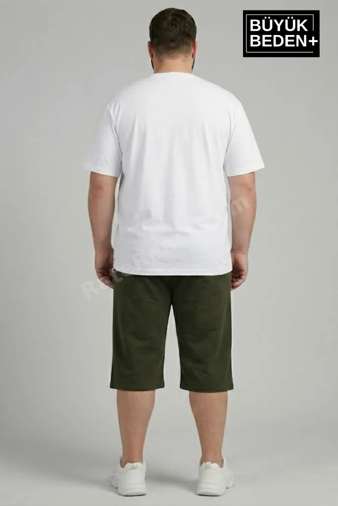 Büyük Beden Erkek Kapri Şort Brooklyn Baskılı Rahat Kalıp 3XL-6XL SPR26BSR591-02