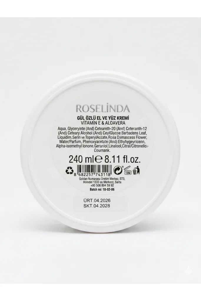 GÜL ÖZLÜ EL & YÜZ KREMİ 240 ML