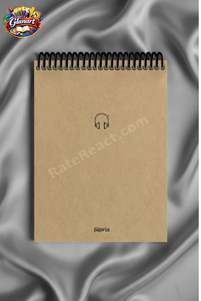 üstten spiralli 100 yaprak çizgisiz orta boy sert kapak bloknot defter kraft kağıt 16x23 cm