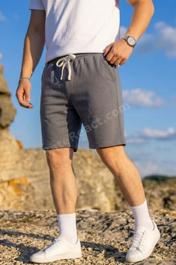 Erkek Pamuklu Casual Cepli Bol Füme Şort