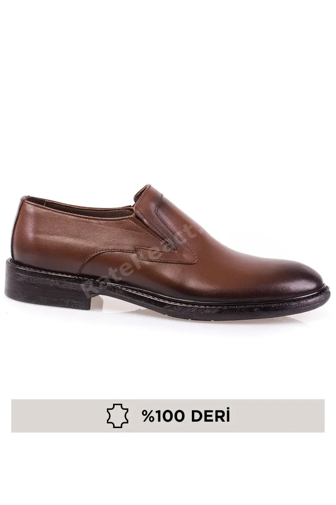 Hakiki Deri, Ortopedik, Bağcıksız, Klasik Erkek Ayakkabı
