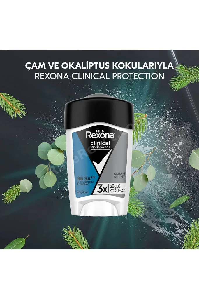 Men Clinical Protection Erkek Stick Deodorant Clean Scent 3x Güçlü Koruma 45 ml