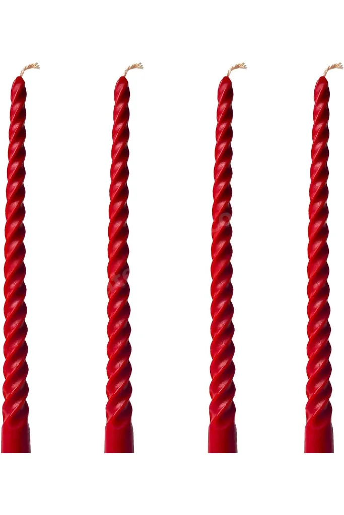 ElivoraSell Petekoğlu (4 Adet 27.5Cm) Balmumu Mum Konik Burgulu Balmumu Şamdan Mumu Doğal Petek Balm