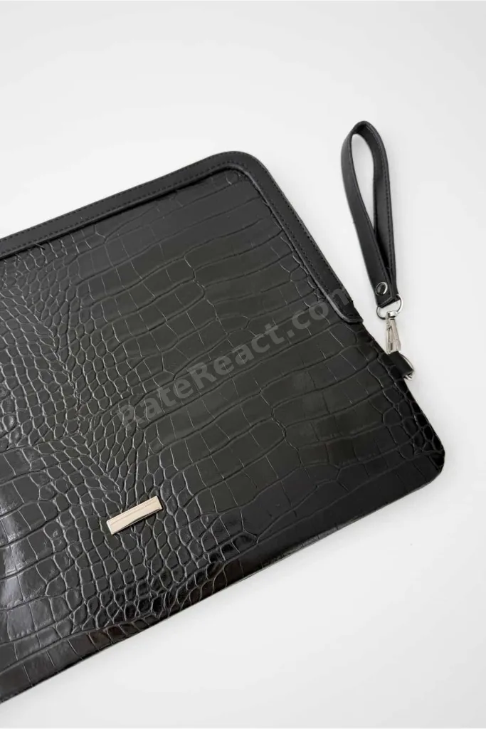 Kroko Desenli Siyah 13 İnç Laptop & Tablet Uyumlu Suni Deri Kılıf