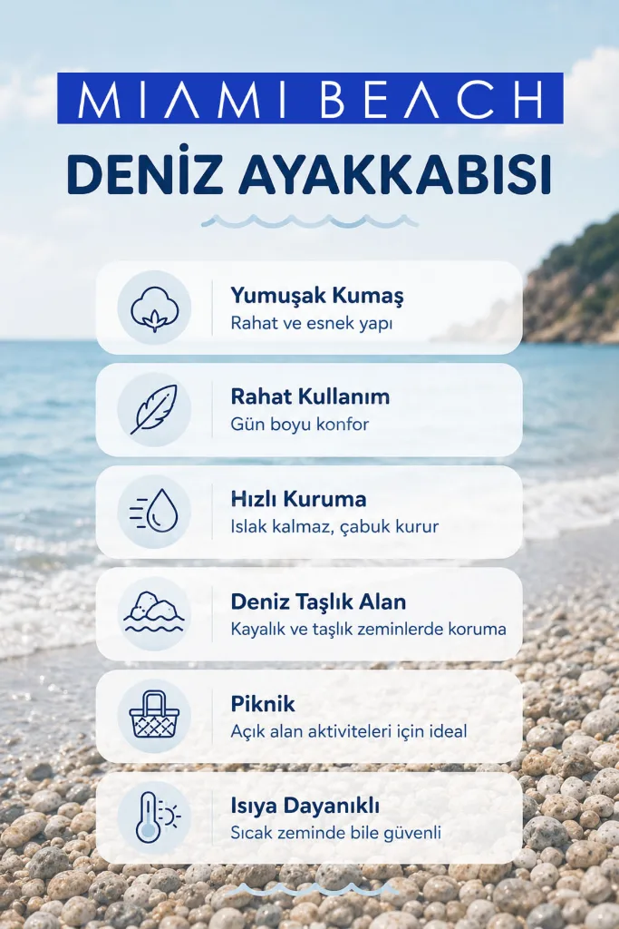 Siyah Desenli Isıya ve Sert Alana Dayanıklı Erkek Deniz Ayakkabısı