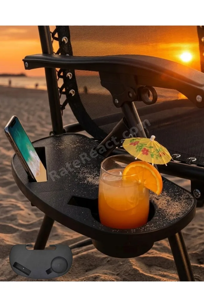 Outdoor Kamp Sandalyesi Yanlık Tepsi Pratik Telefon Bardak Standı