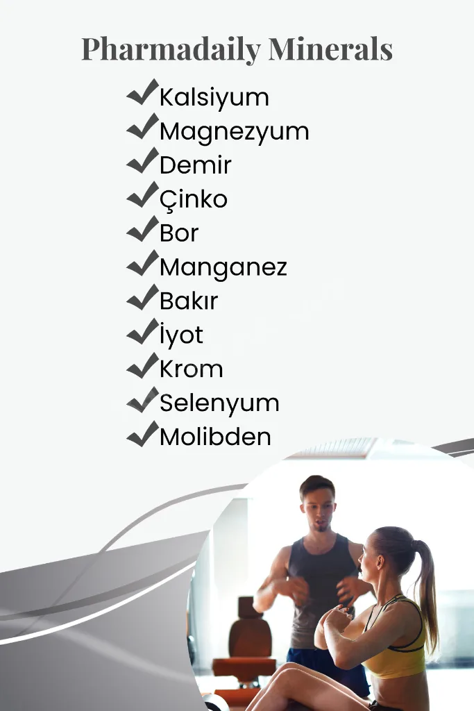 Minerals (11 Çeşit Mineral - Demir, Kalsiyum, Magnezyum, Molibden, Selenyum, Krom, Çinko) 30 Tablet