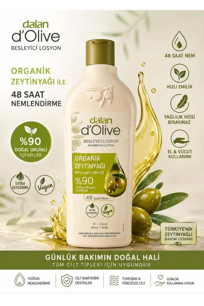 D Olive Organik Zeytinyağı Besleyici Losyon 400 ml