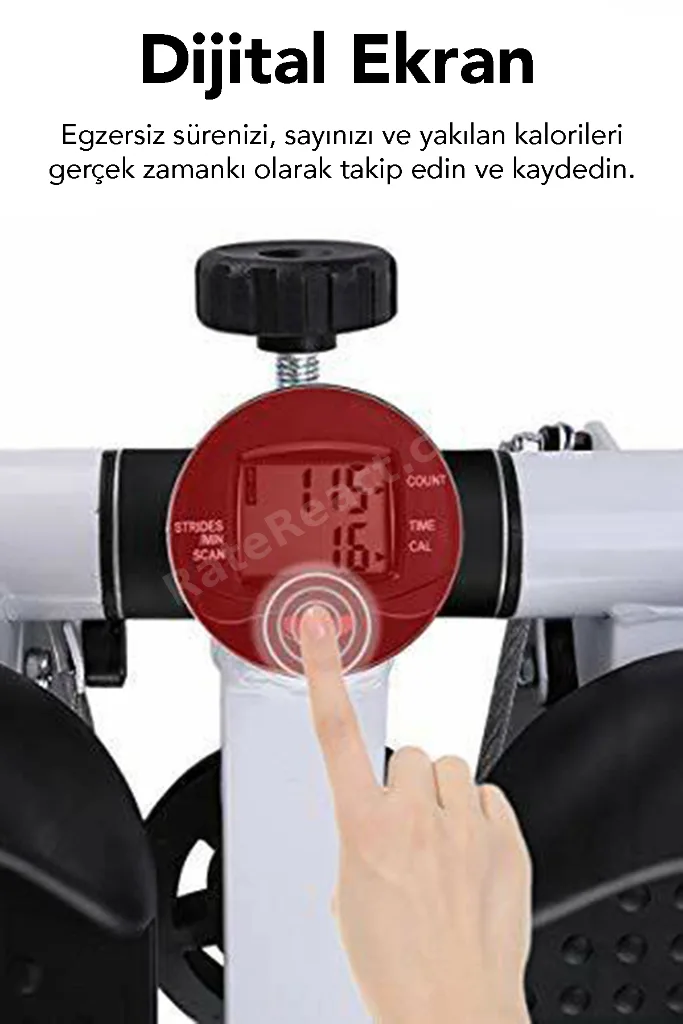 Direnç İpli Eliptik Bisiklet - Dijital Göstergeli Kaymaz Ayak Pedallı Eliptik Kondisyon Bisikleti