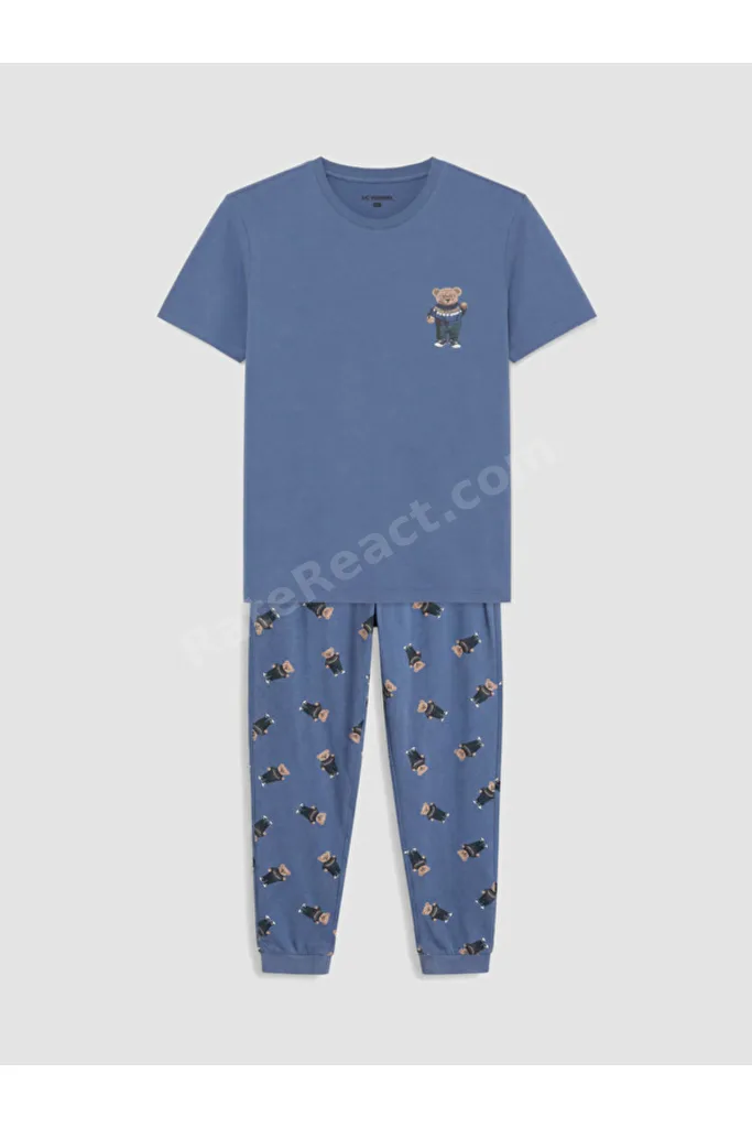 Timeless Clothing & Zamansız Seçimler STANDART Fit Baskılı Erkek Pijama Takım