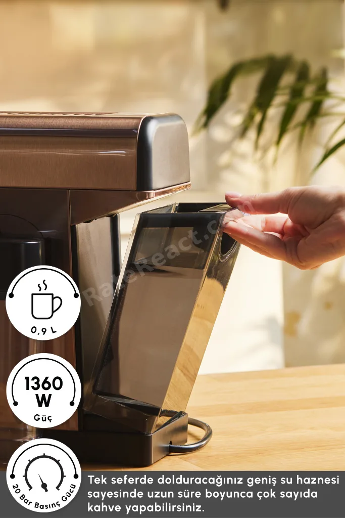 Mycaffee Barista S20 Entegre Süt Hazneli Otomatik Espresso ve Latte Makinesi Amber