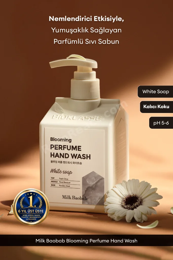 Nemlendirici ve Yumuşatıcı Parfümlü Sıvı Sabun Blooming Perfume Hand Wash (White Soap)