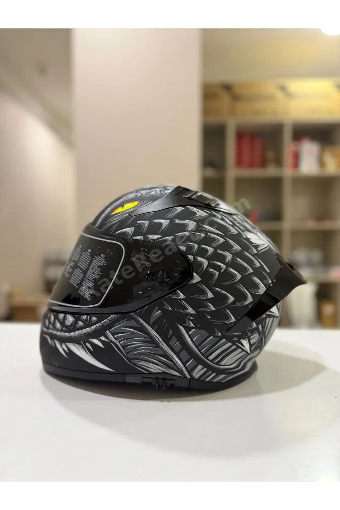 M-801-SNAKE Draglax Grey Full Face Kask