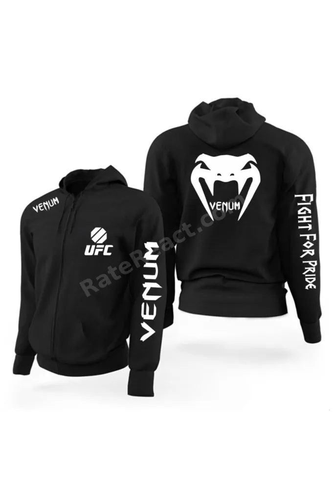 Ufc Venum Fermuarlı 2 Iplik Şardonlu Kapüşonlu Sweatshirt