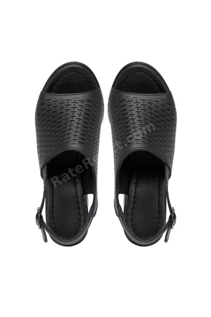 Siyah Hakiki Deri Kadın Sandalet - K26Y1SN68670-A23