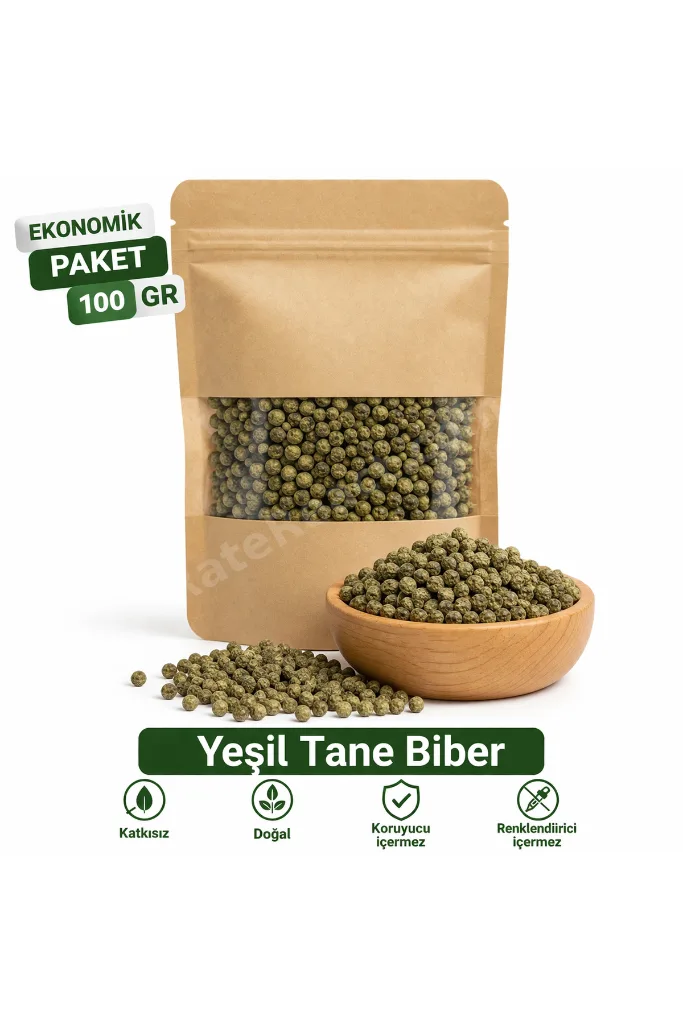 Natvera Yeşil Tane Biber 100 Gr – Doğal Green Pepper