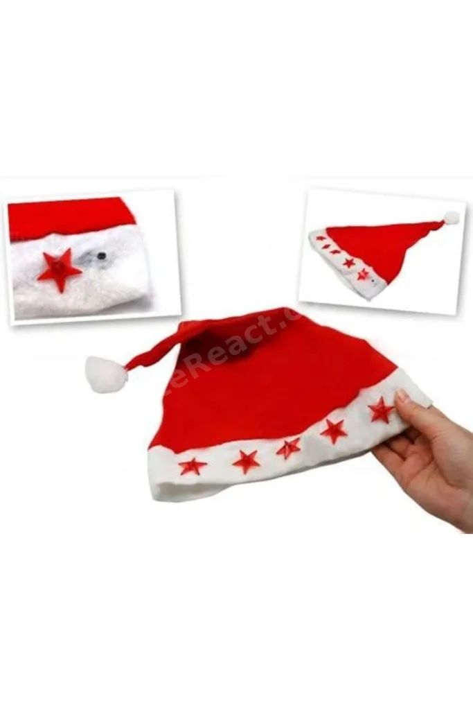 Yılbaşı Özel Işıklı Noel Baba Şapkası