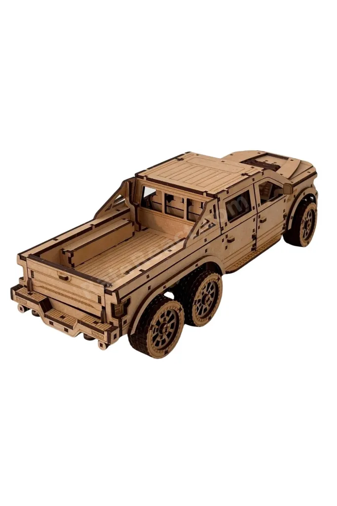 6x6 Arazi Aracı Minyatür Ahşap Maket | 3D Puzzle DIY Kendin Yap | 531 Parça Hobi Seti