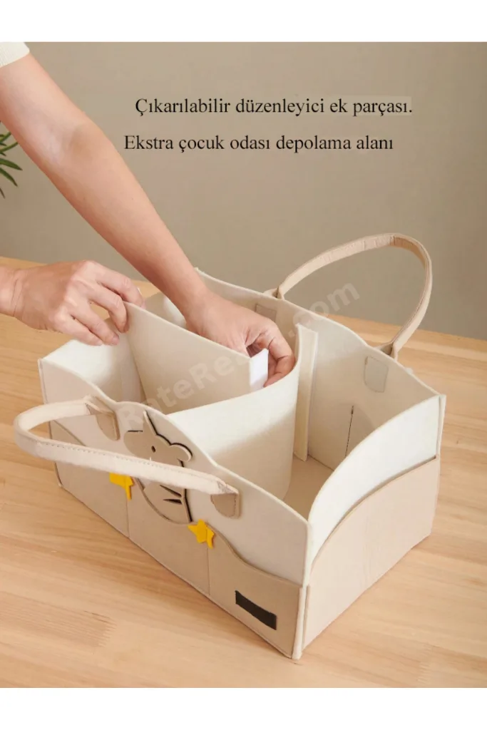 Keçe Anne Bebek Bakım Çantası Yenidoğan Alt Açma Değiştirme Organizer Taşınabilir Düzenleyici