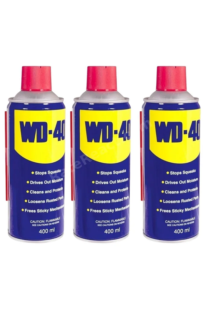 WD-40 Çok Amaçlı Sıvı, Yağ Çözücü, Pas Sökücü, Temizleyici ve Koruyucu, 400ml x 3 Adet
