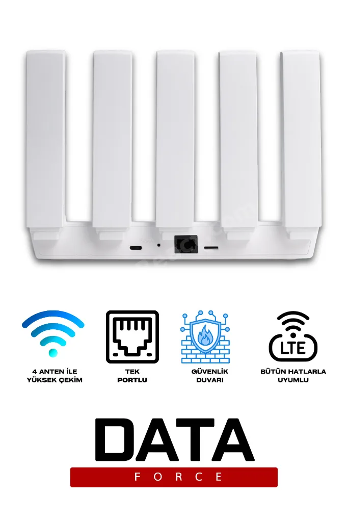 4G Sim Kartlı 4 Anten 1 PORT Taşınabilir Router Wifi Modem CPF906