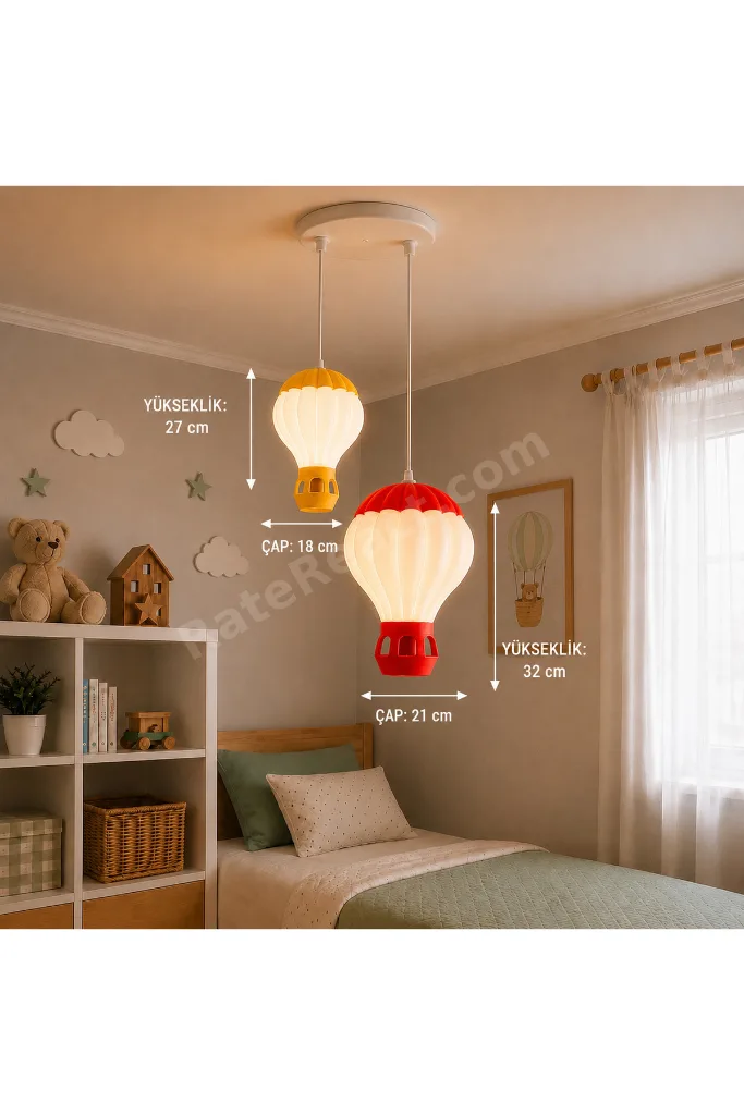 Takımını Seç – Orta + Küçük Boy Balon Avize Seti – Çocuk Odası Sarkıt Avize