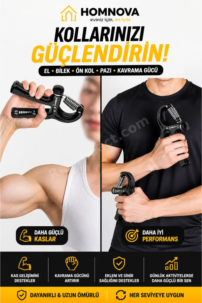 5 Parça El Kol Bilek Güçlendirici Set 5-60 Kg Ayarlanabilir El Yayı Direnç Egzersiz Aleti + Stres Topu