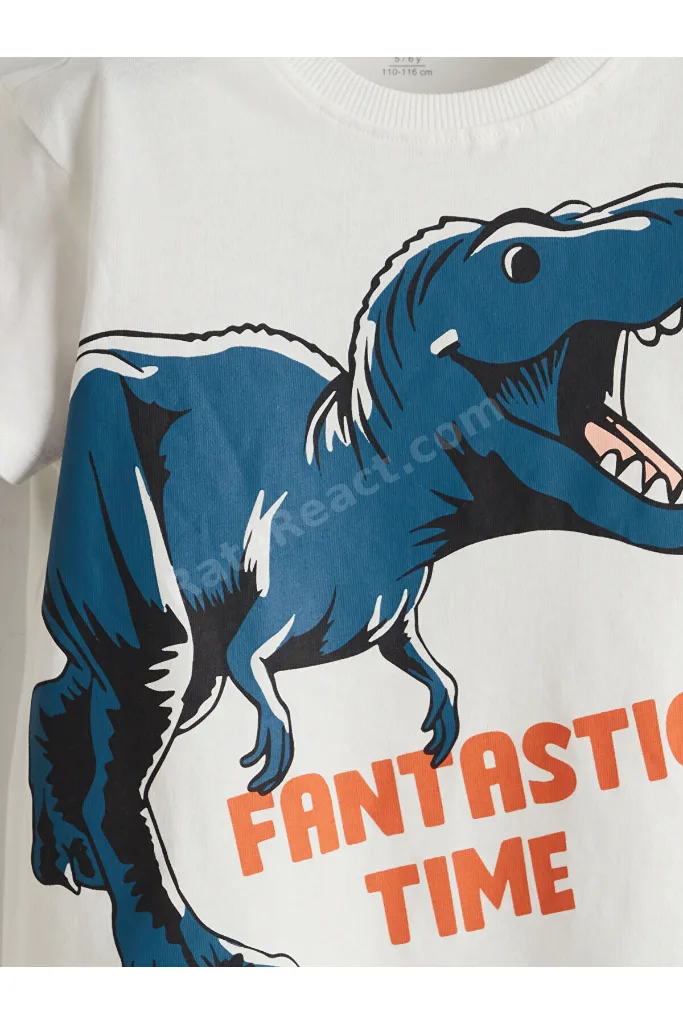 UZG STORE'dan Stil Sahiplerine Dinozor Baskılı Erkek Çocuk T-shirt 3'lü