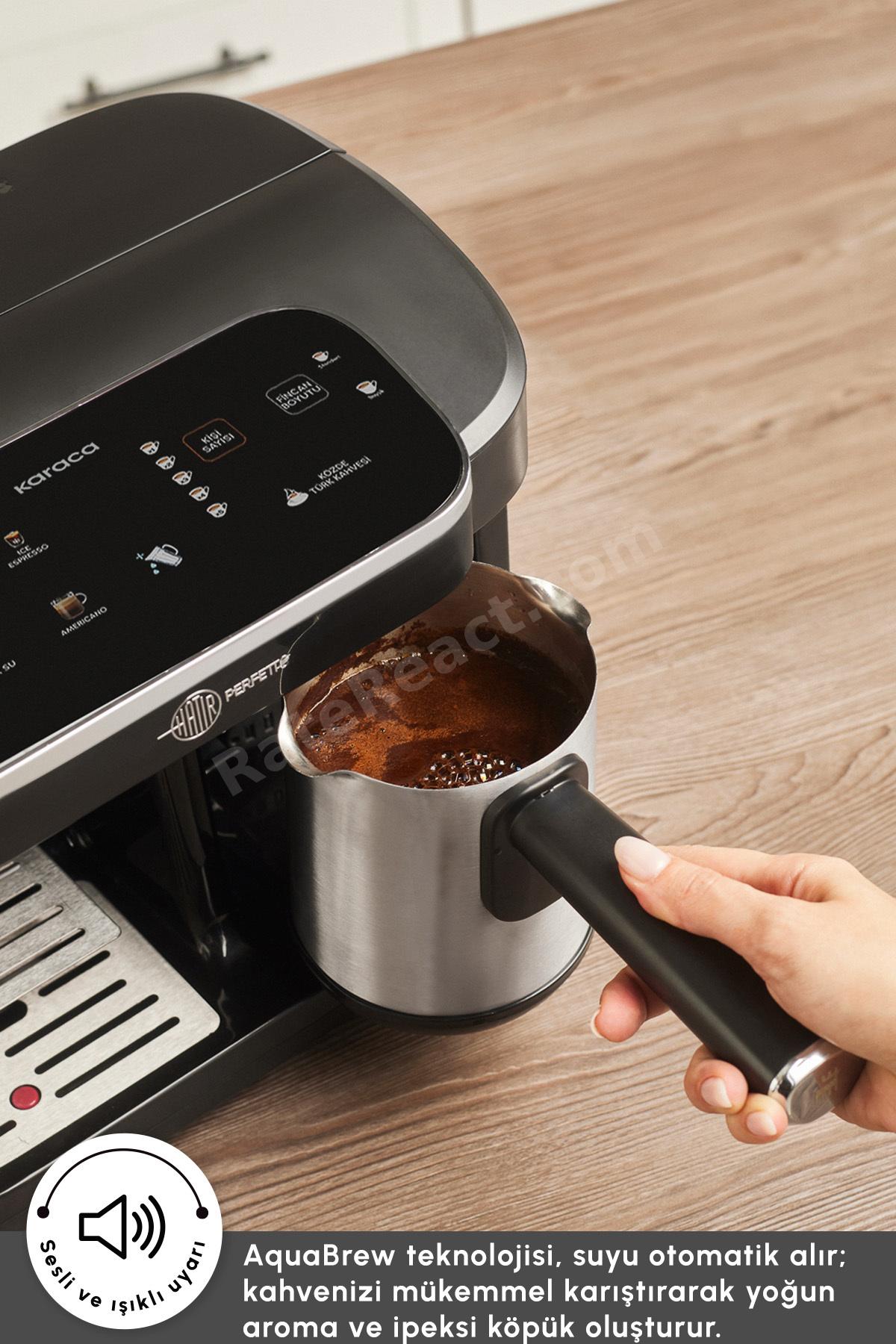 Hatır Perfetto Dijital ve Dokunmatik Ekranlı Çelik Cezveli Espresso ve Türk Kahve Makinesi