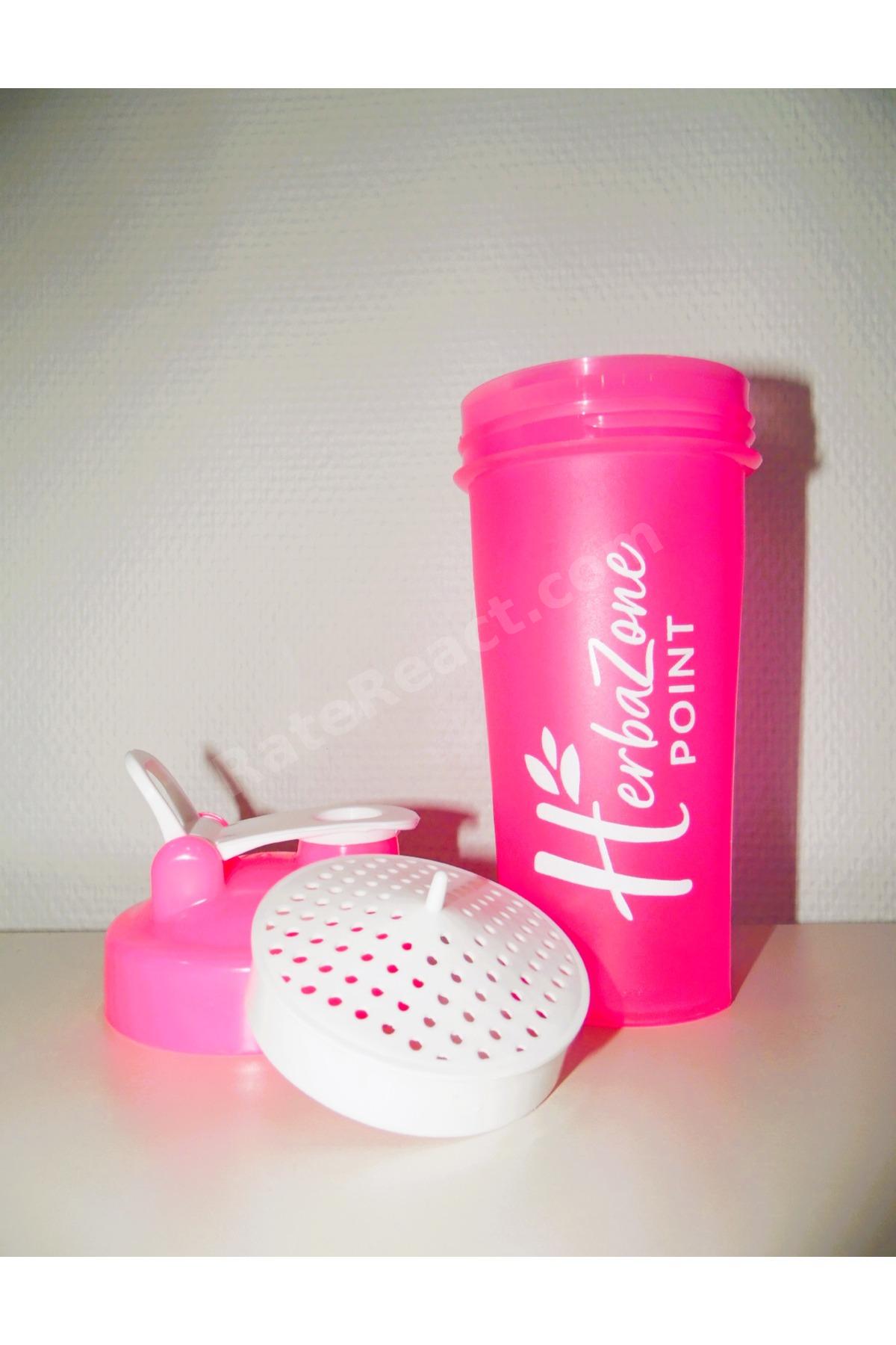 HerbaZone Protein Shaker Pembe - Sporcu & Antrenman, Sızdırmaz, BPA-Free 600 ml
