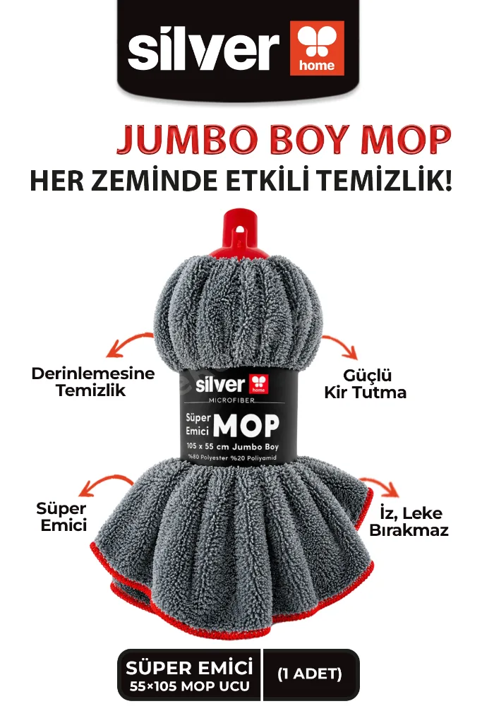 SİLVERHOME Süper Mop Emici Havlu Ucu 55*105