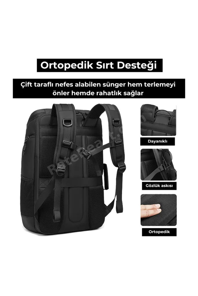 Ayakkabı Bölmeli Su Geçirmez Spor & Seyahat Sırt Çantası – 30L – 17” Laptop Bölmeli