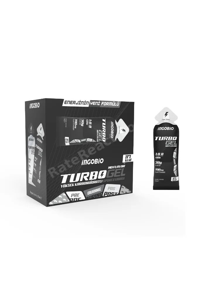 TurboGel 1:0.8 + 100mg Caffeine Yüksek Karbonhidrat İçeren Aromasız Kafeinli Sporcu Enerji Jeli – 15 Adet