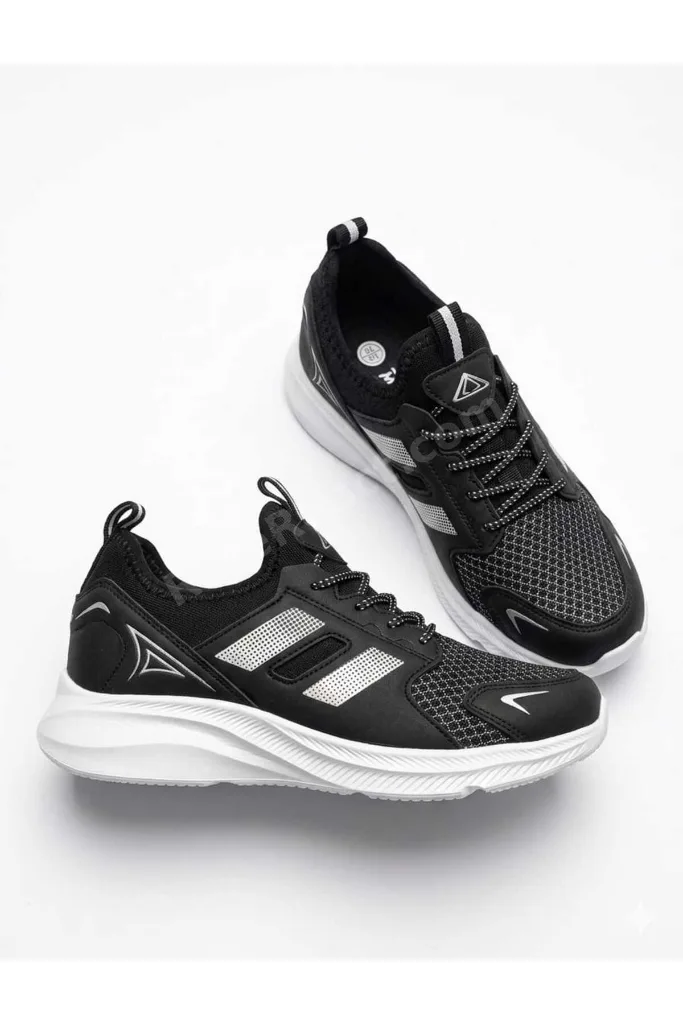 Çoçuk Lastik Bağcıklı Hafif Taban Sneaker Ayakkabı-SİYAH