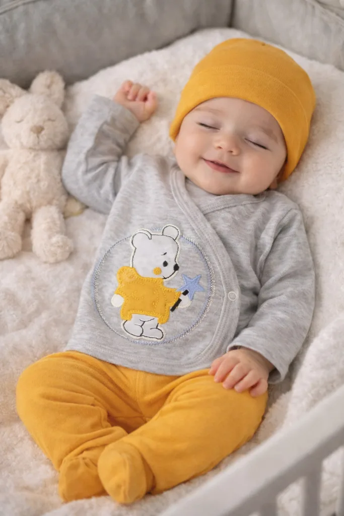 5 Lİ YILDIZLI AYI YENİDOĞAN SET/ERKEK BEBEK HASTANE ÇIKIŞ SETİ /%100 PAMUK 5 Lİ ZIBIN SET