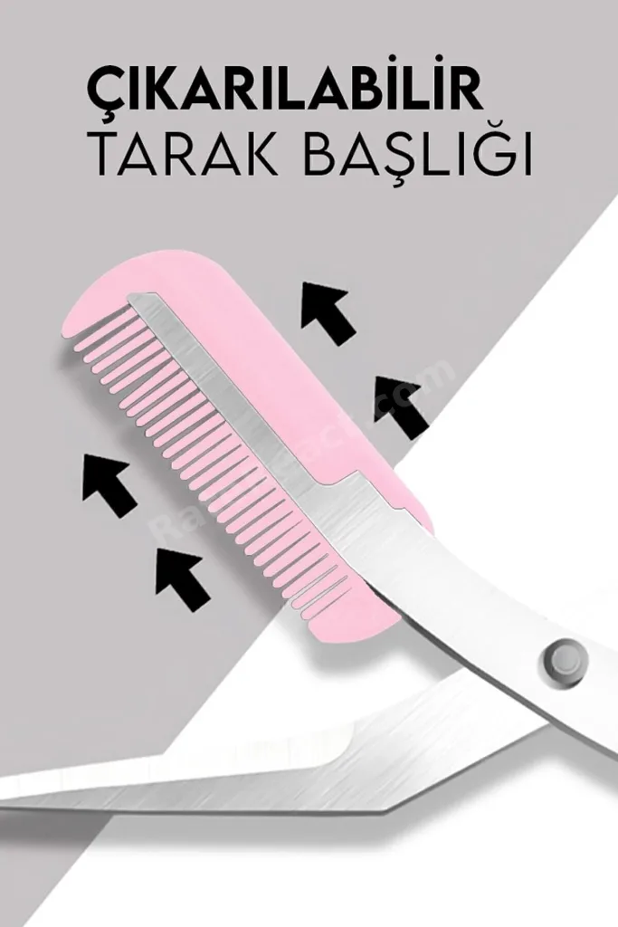 Taraklı Kaş Makası Pembe Renk