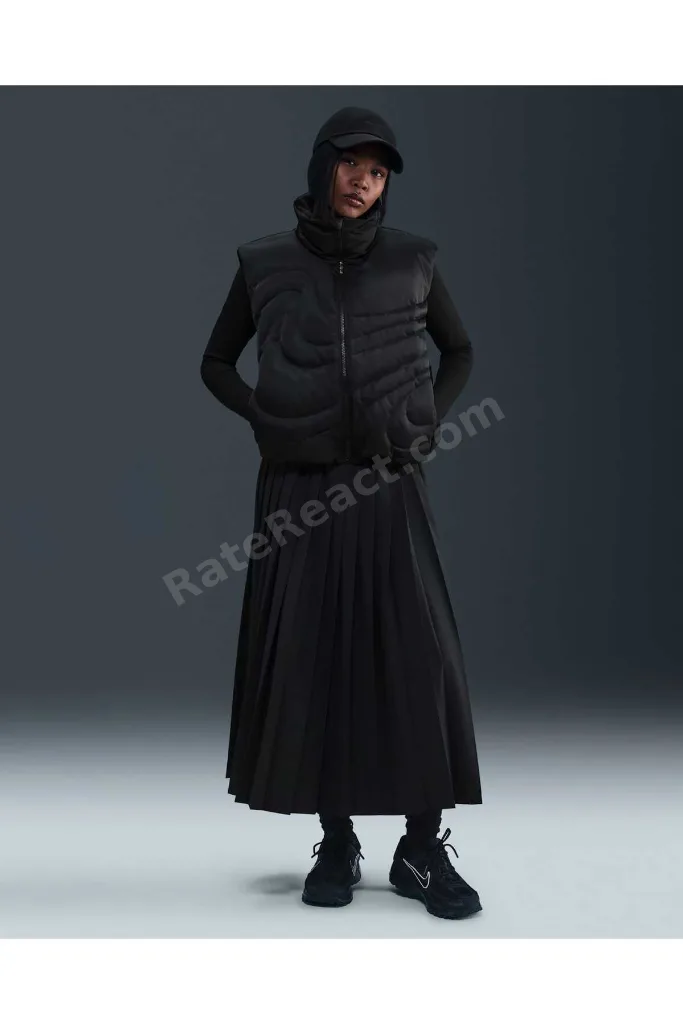 Kaz Tüyü Swoosh Series Oversized Down Vest Bol Kalıp Kadın Yelek /Blue Sportswear